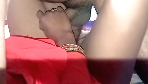 Hairy indian girl gets her hairy pussy rubbed and squeezed