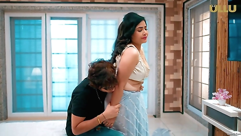 Sexy brunette milf and her boyfriend share the room