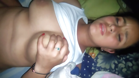 Brunette and guy with ass fuck on homemade porn movie