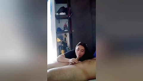 Webcam teen clip showing how she takes it all in the right way