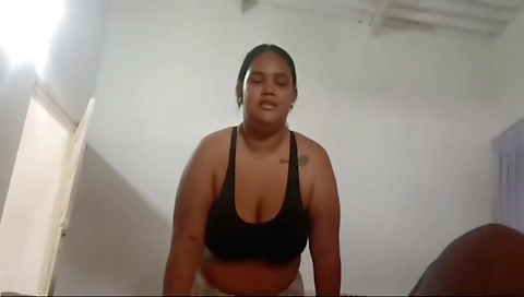 Indian brunette stepbrother with big tits sucking dick