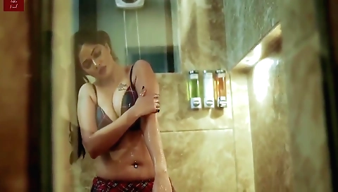 Teen girl strips naked to show her big tits on camera