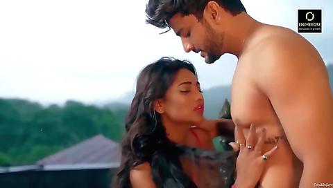 Brunette in a black blazer and stockings is walking