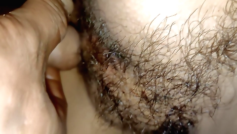 Indian woman with big ass and hairy pussy in the bedroom