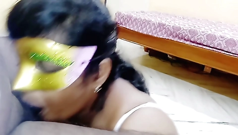 Amateur brunette milf with amazing face takes dick