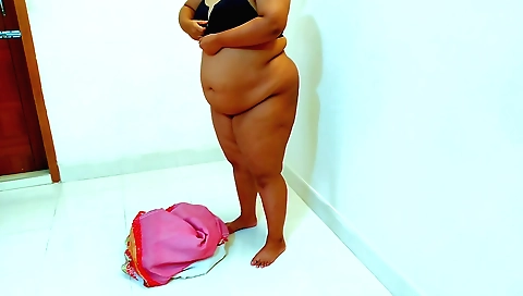 Busty indian stepmom rides a black cock in a dress