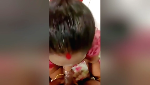 Indian teen in red bikini and leather shorts in POV porn