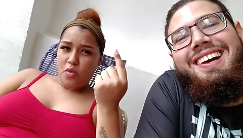 Indian brunette shows her big tits and ass in a video