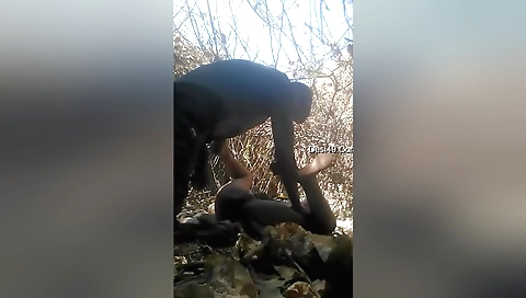 Indian amateur girl is giving a great blowjob in the garden