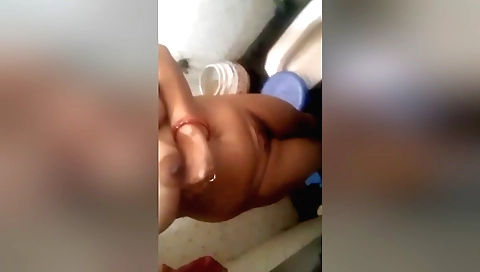 Hairy indian girl makes her own amateur naked video