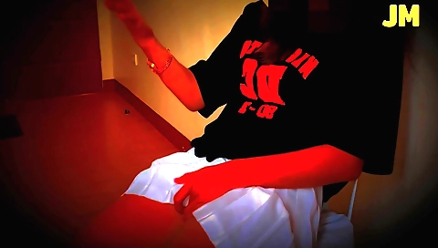 Indian short hair babe gets a creampie and a blowjob