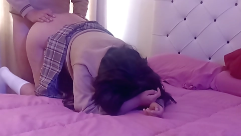 Hot brunette milf gets fucked for her homework in amateur