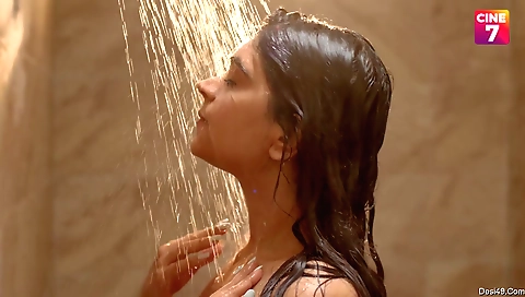 Brunette babe with cute body and big boobs in the game