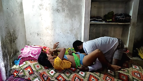 Indian brunette teen 18+ gets fucked by her lover in bedroom