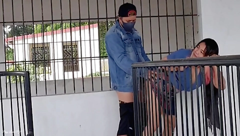 Big ass brunette in outdoor sex with stepbrother 18+