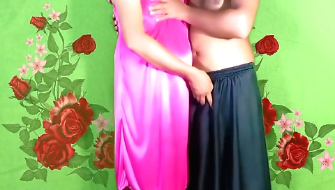 Hindi teen with natural curves fucks a little blonde girl