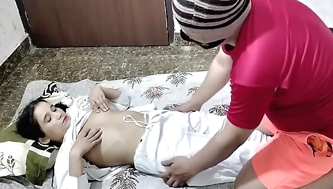 Indian teen girl gets to suck and fuck a large cock