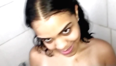 Hot amateur brunette stepsister got fucked in shower