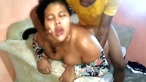 Brunette girl with a round booty having sex with her stepdad