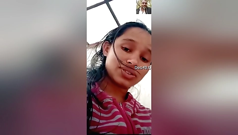 Hot Desi Girl Shows Her Boobs And Bathing To Lover On Video Call 5