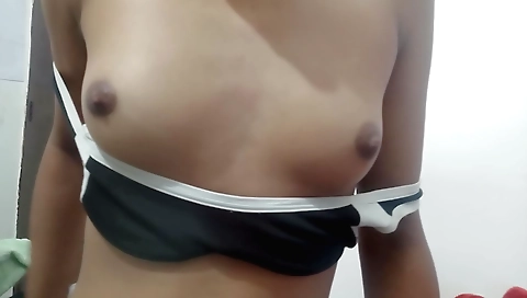 Sexy Indian slut is showing her naked ass on the desk