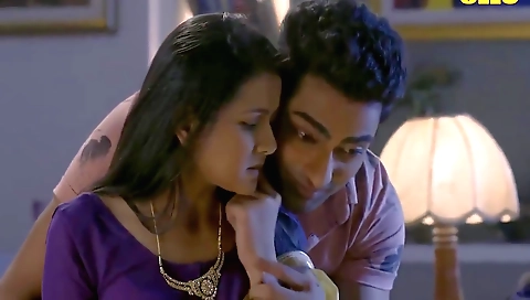 Busty brunette babe gets her pussy stretched out on a bike