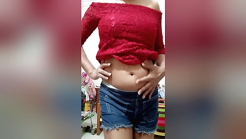 Busty indian beauty seduces herself in her bedroom