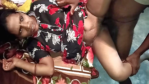 Indian mature wife is having sex with her young hubby