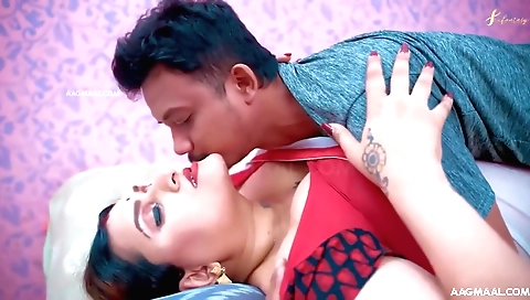 Indian hottie in black pants gets fucked by a stepmom