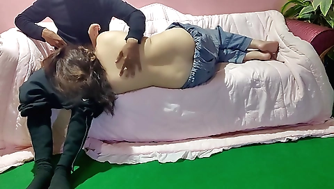 Busty brunette mature woman fucked by her older stepson