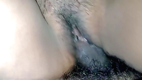 Indian wife gets my friend hot wife to make me cum on her hairy pussy