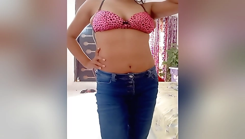 Savita is wearing clothes in the indian home video solo