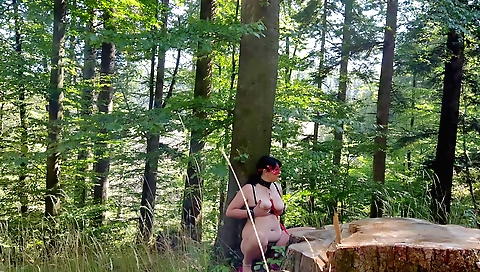 Big tits step mom and her step son 1st time outdoors