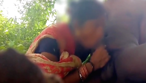 Indian girl fucks in natural forest outside village